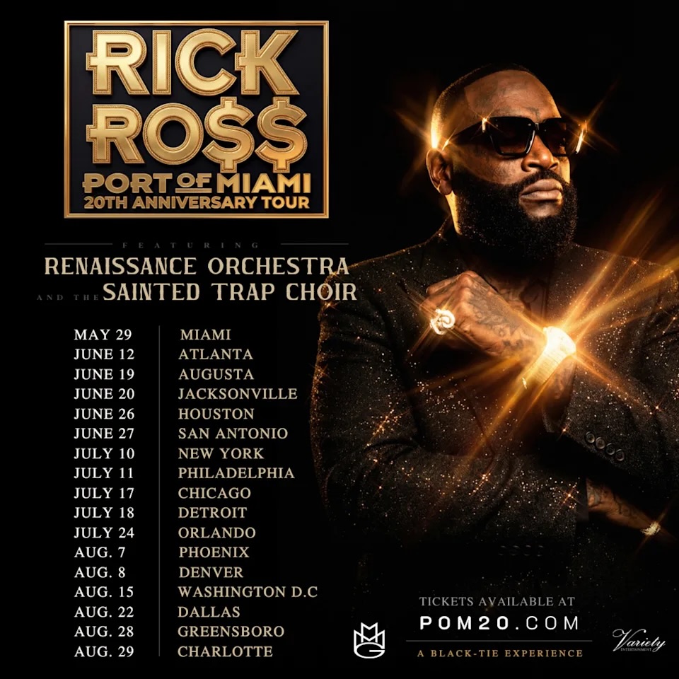 Rick Ross Port of Miami 20th Anniversary Tour Poster 2026